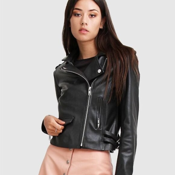 BELLE & BLOOM Just Freinds Leather Moto Jacket M